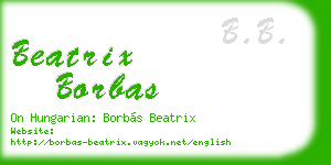 beatrix borbas business card